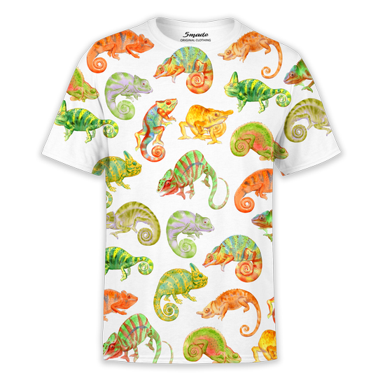 Koszulka dziecięca full print kameleony